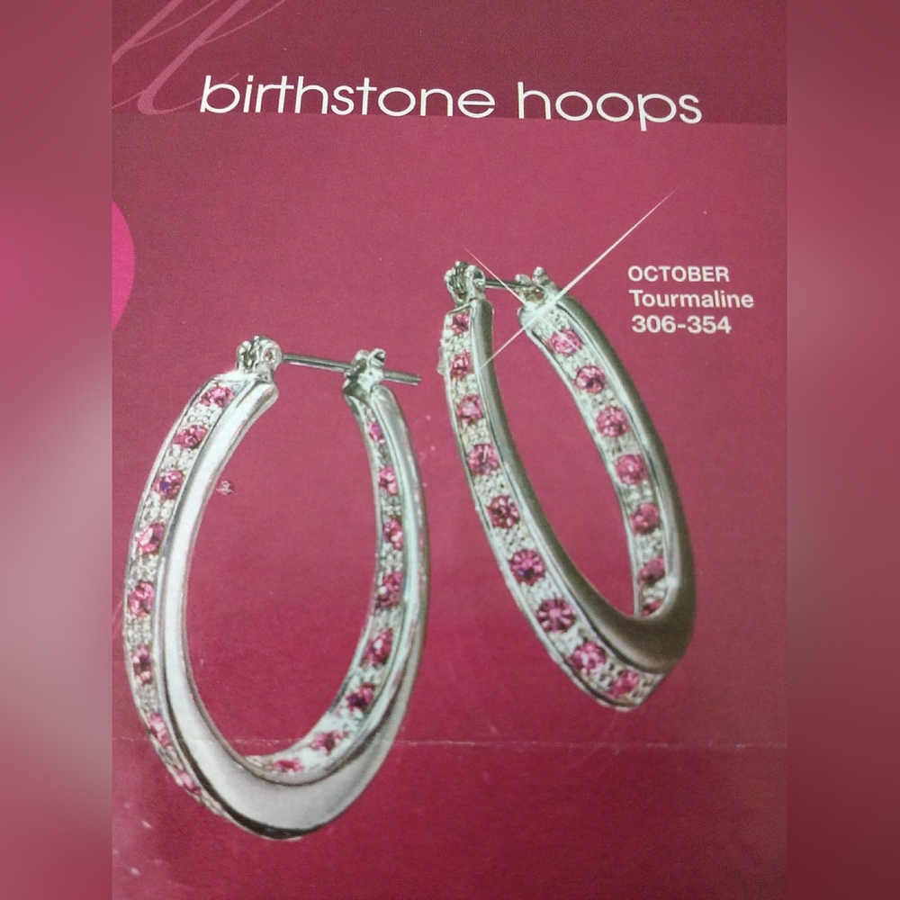 Avon Birthstone Twisted Hoop Earrings October